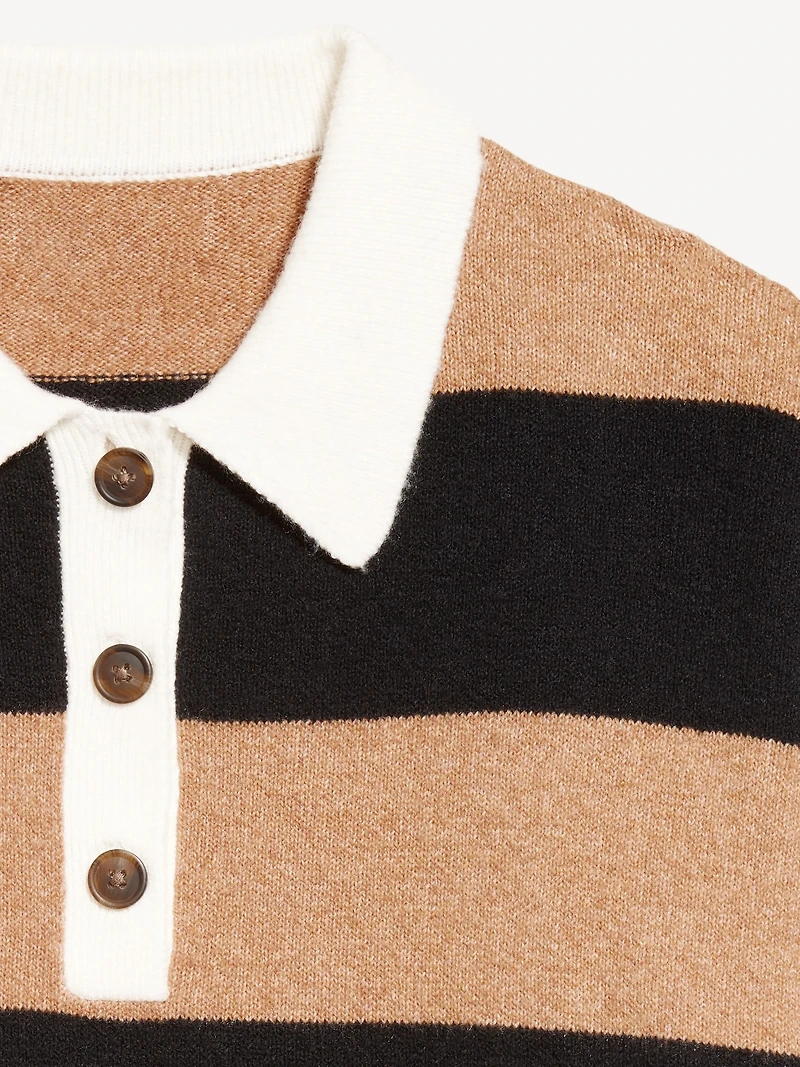 SoSoft Crop Polo Sweater