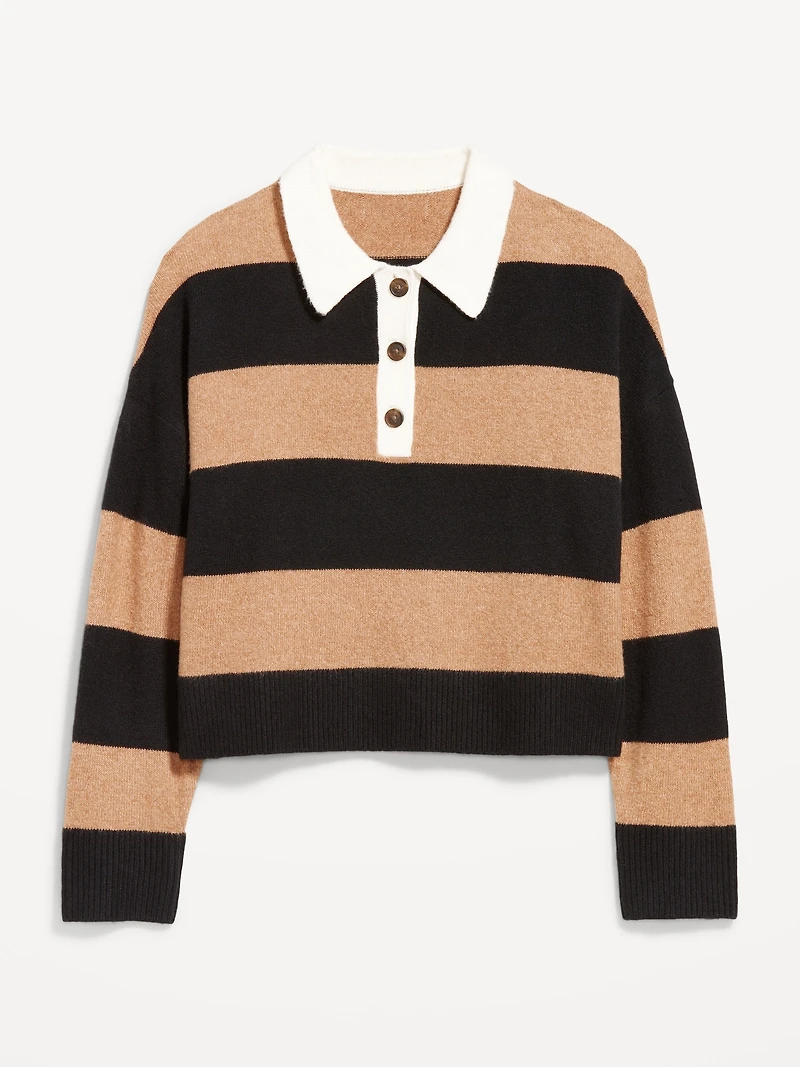 SoSoft Crop Polo Sweater