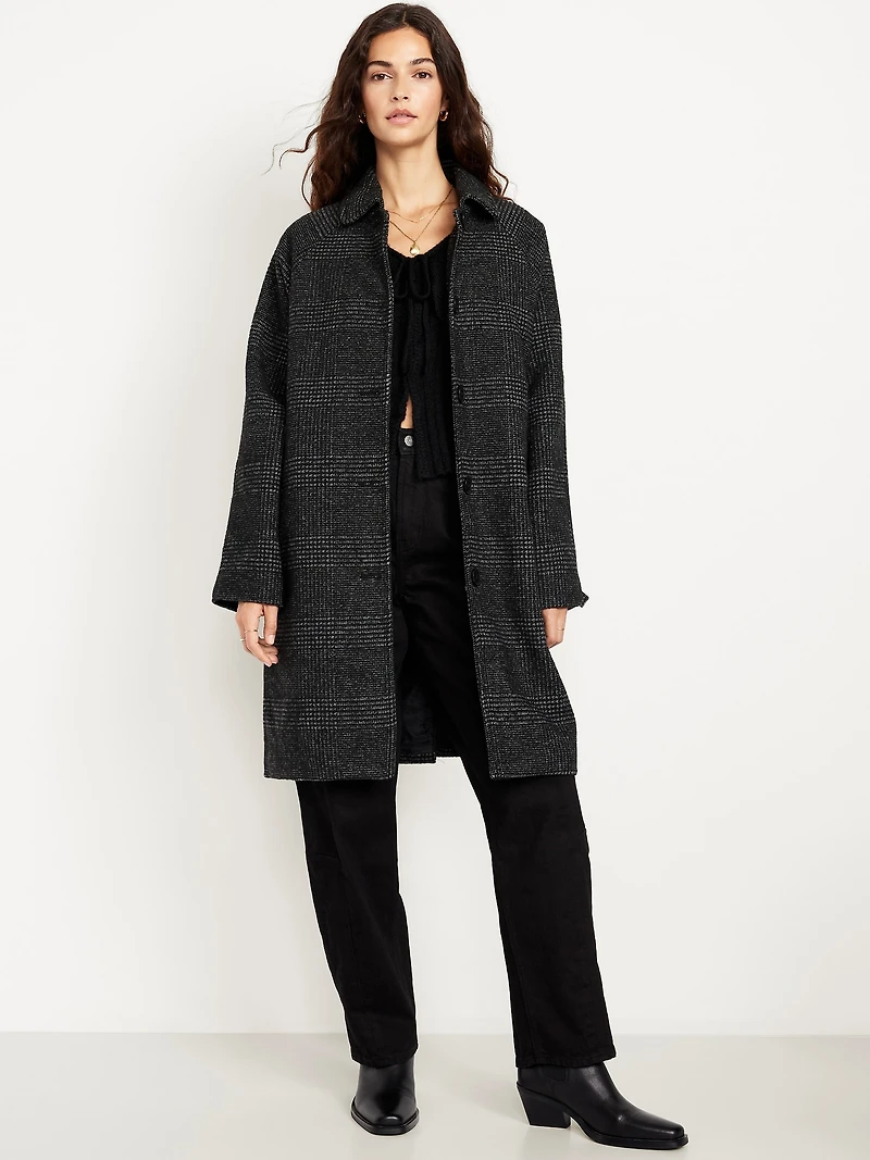 Button-Front Mac Coat