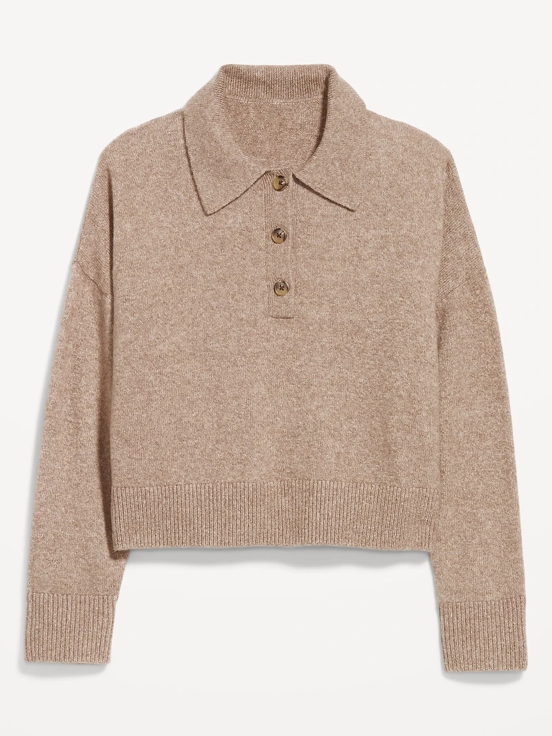 SoSoft Cropped Polo Sweater
