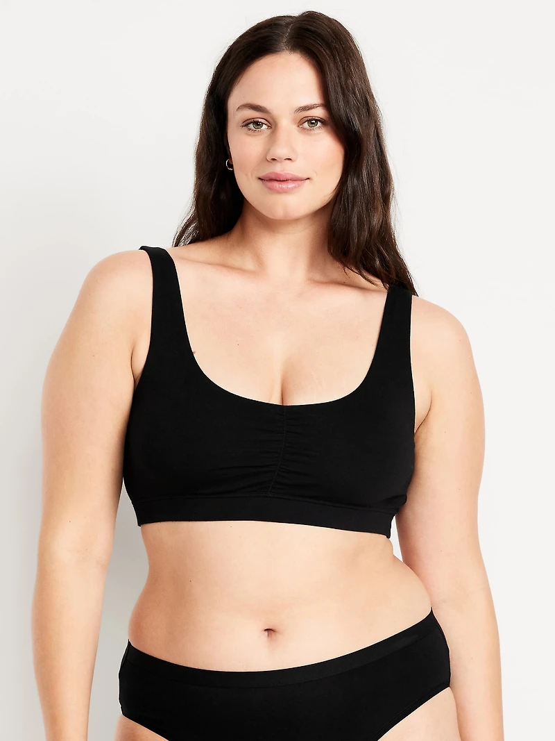 Ruched Cotton Bralette