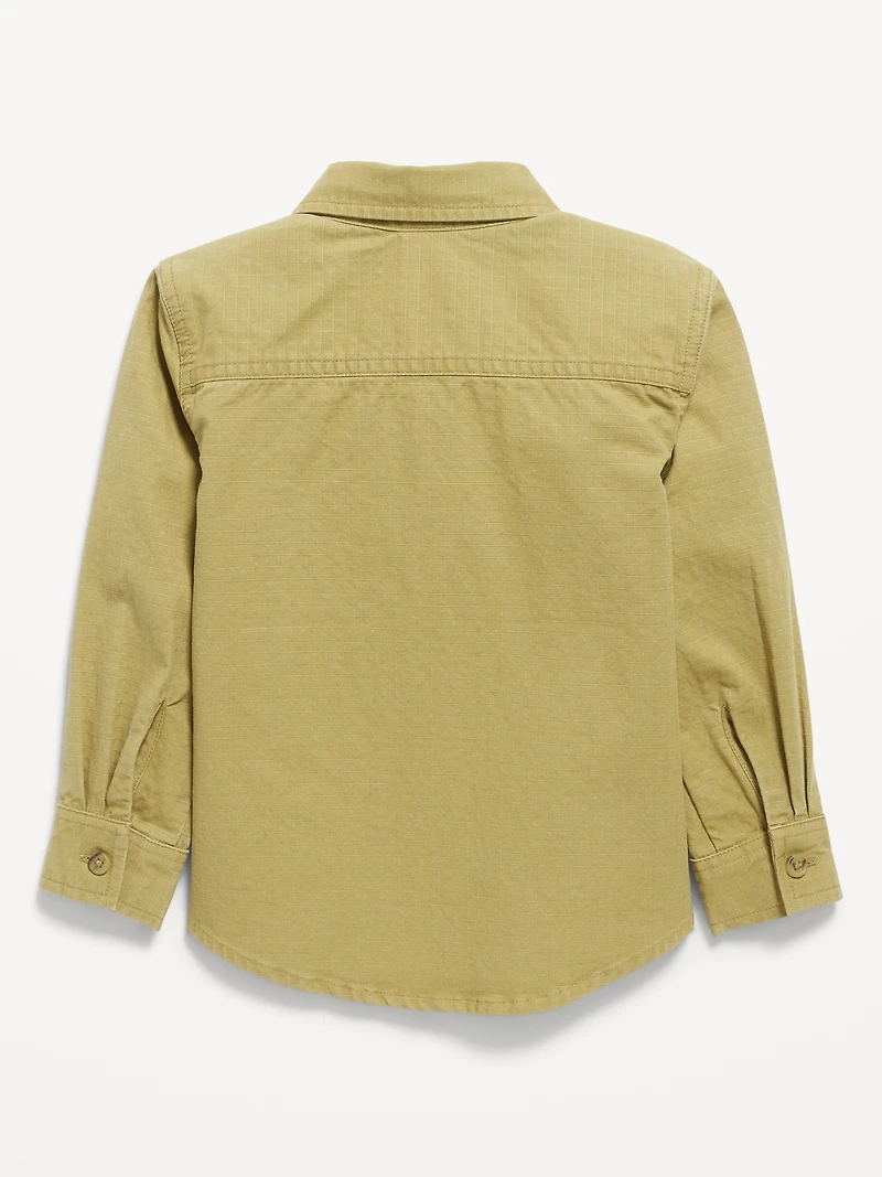 Long-Sleeve Pocket Ripstop Shirt for Toddler Boys