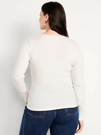 Long-Sleeve Square-Neck Top