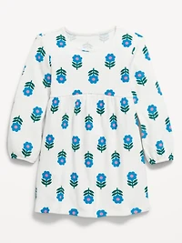 Long-Sleeve Waffle-Knit Dress for Toddler Girls