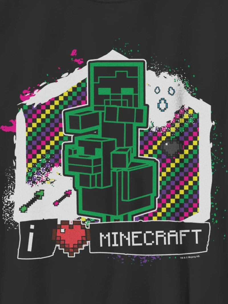 Minecraft Zombie Beware Jockey Graphic T-Shirt For Kids