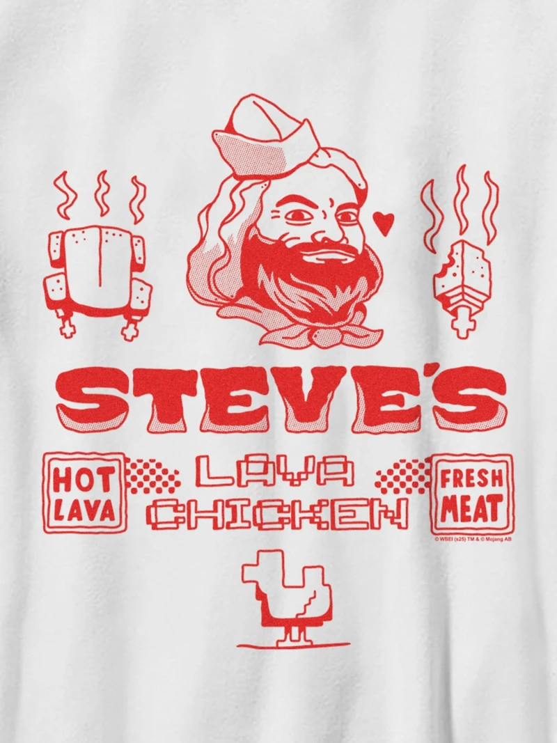 Minecraft Steves Lava Chicken Graphic T-Shirt For Kids