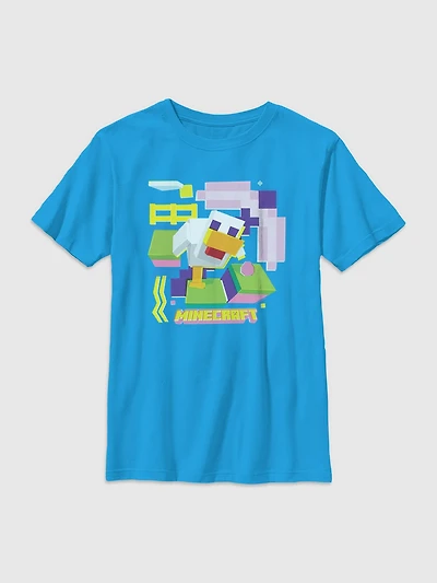 Minecraft Chicken Graphic T-Shirt For Kids