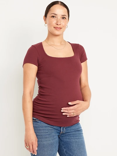 Maternity Trapeze-Neck T-Shirt