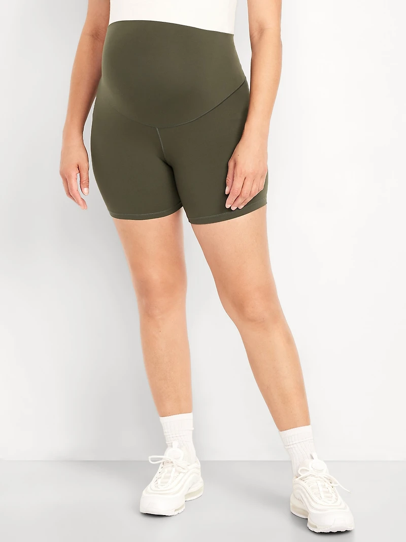 Maternity Full Panel PowerSoft Biker Shorts - 8-inch inseam