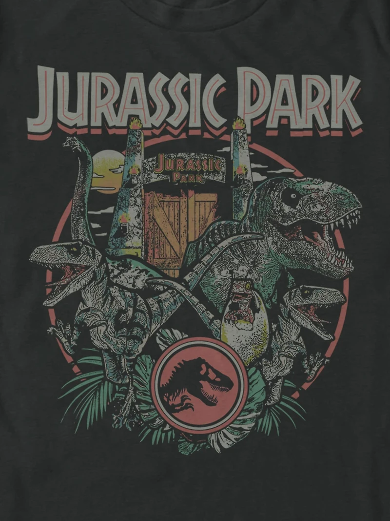 Jurassic Park Gate Circle Graphic T-Shirt