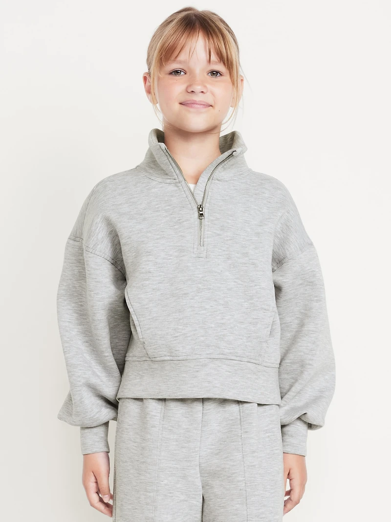 Half-Zip Bounce Fleece Pullover Sweatshirt for Girls