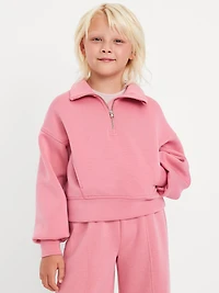 Half-Zip Bounce Fleece Pullover Sweatshirt for Girls