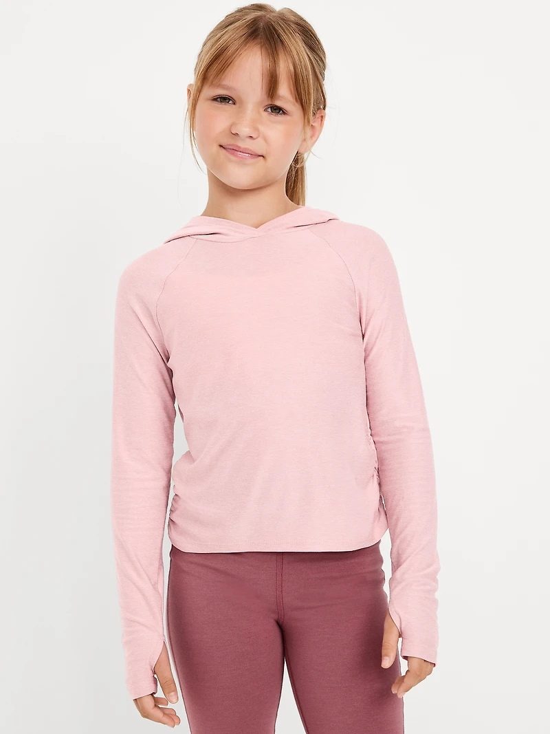 CloudMotion Side-Ruched Performance Hoodie for Girls