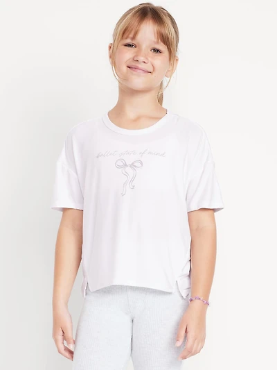 CloudMotion Cropped Graphic Performance T-Shirt for Girls