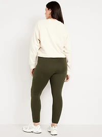 High-Waisted Fleece-Lined Ankle Leggings