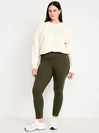 High-Waisted Fleece-Lined Ankle Leggings