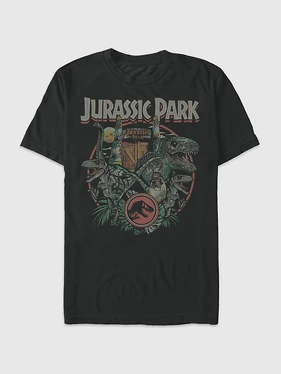 Jurassic Park Gate Circle Graphic T-Shirt