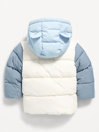 Water-Resistant Hooded Critter Puffer Jacket for Baby