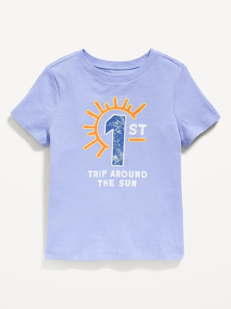 Short-Sleeve Unisex Birthday Graphic T-Shirt for Toddler