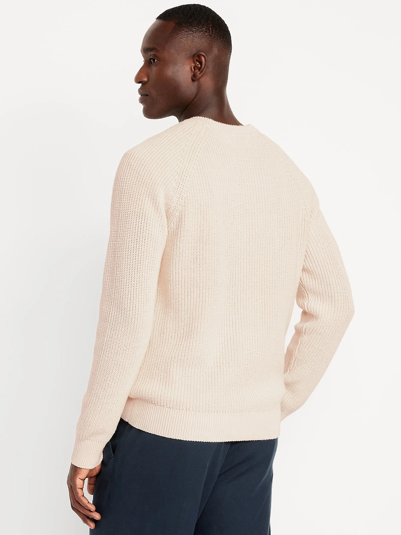 Crew-Neck Shaker-Stitch Sweater