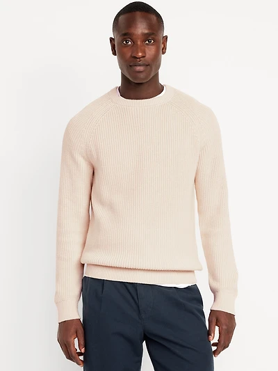 Crew-Neck Shaker-Stitch Sweater
