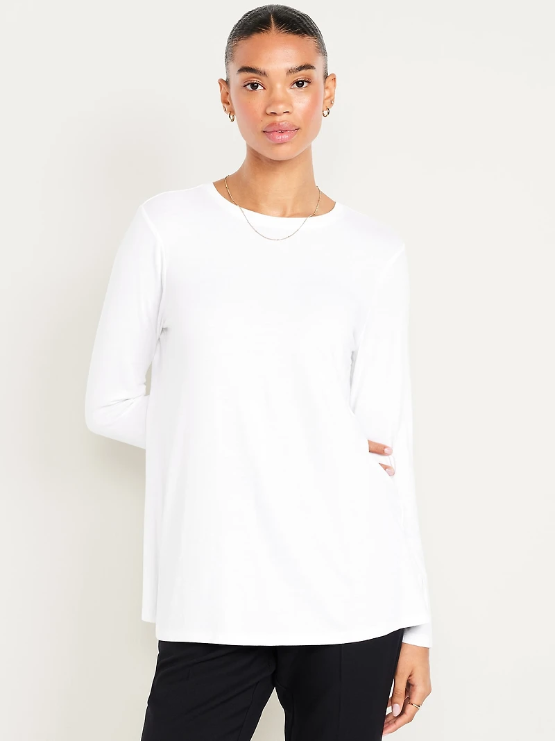 Luxe Long-Sleeve Crew-Neck Tunic