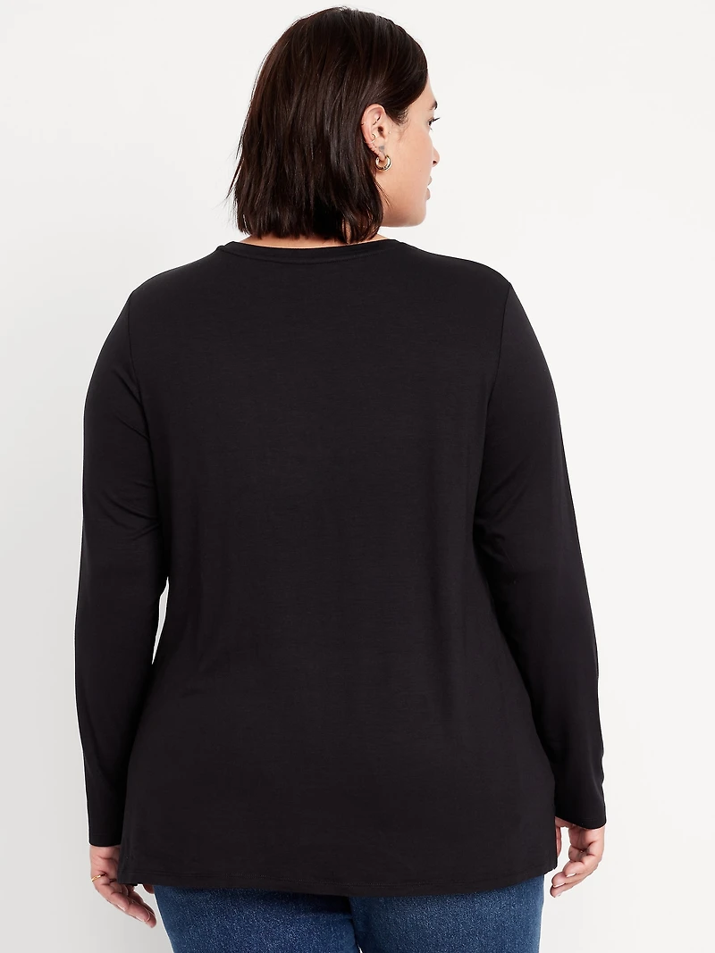Luxe Long-Sleeve Crew-Neck Tunic