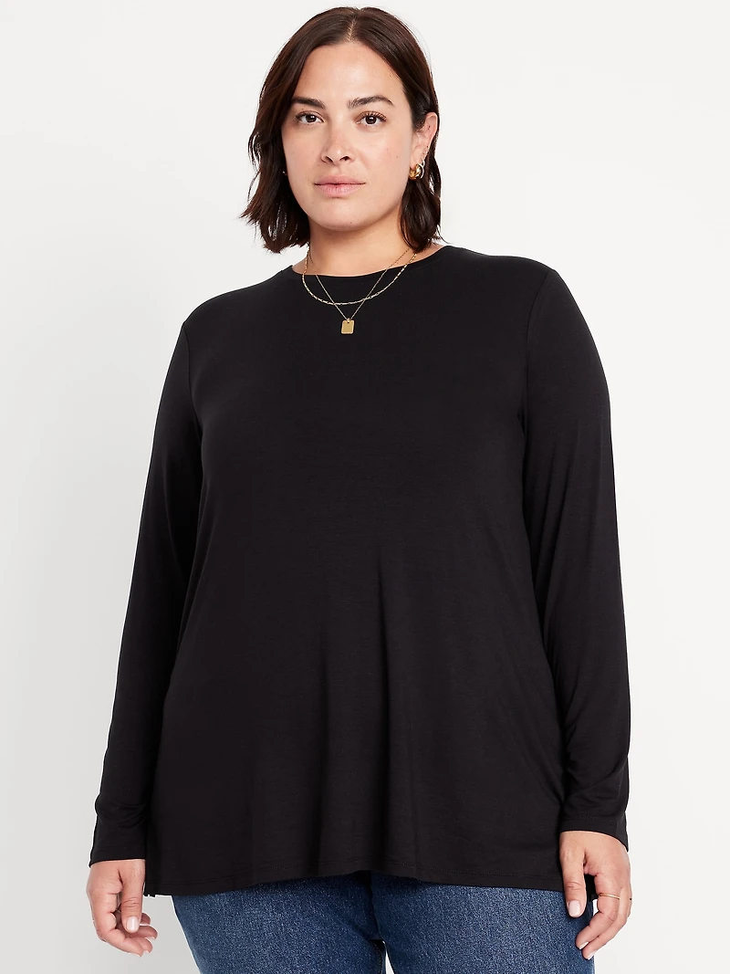 Luxe Long-Sleeve Crew-Neck Tunic