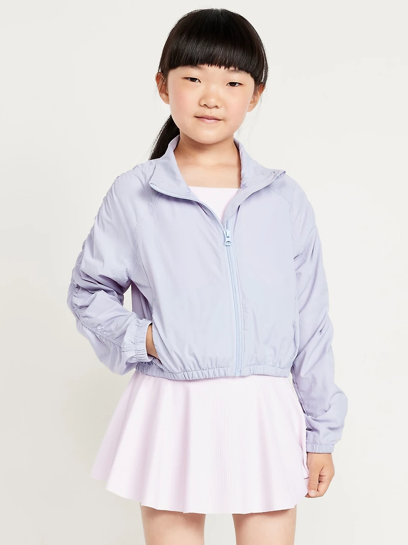 Long Ruched-Sleeve Jacket for Girls