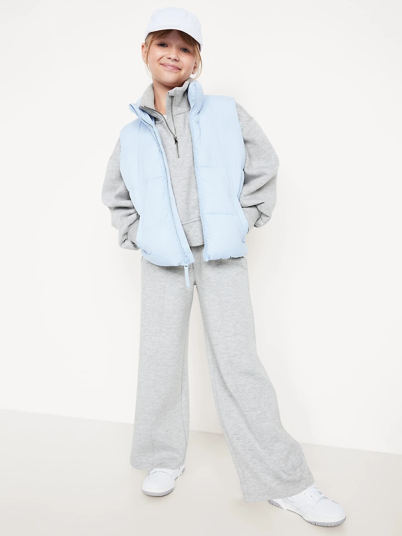High-Waisted Bounce Fleece Wide-Leg Sweatpants for Girls