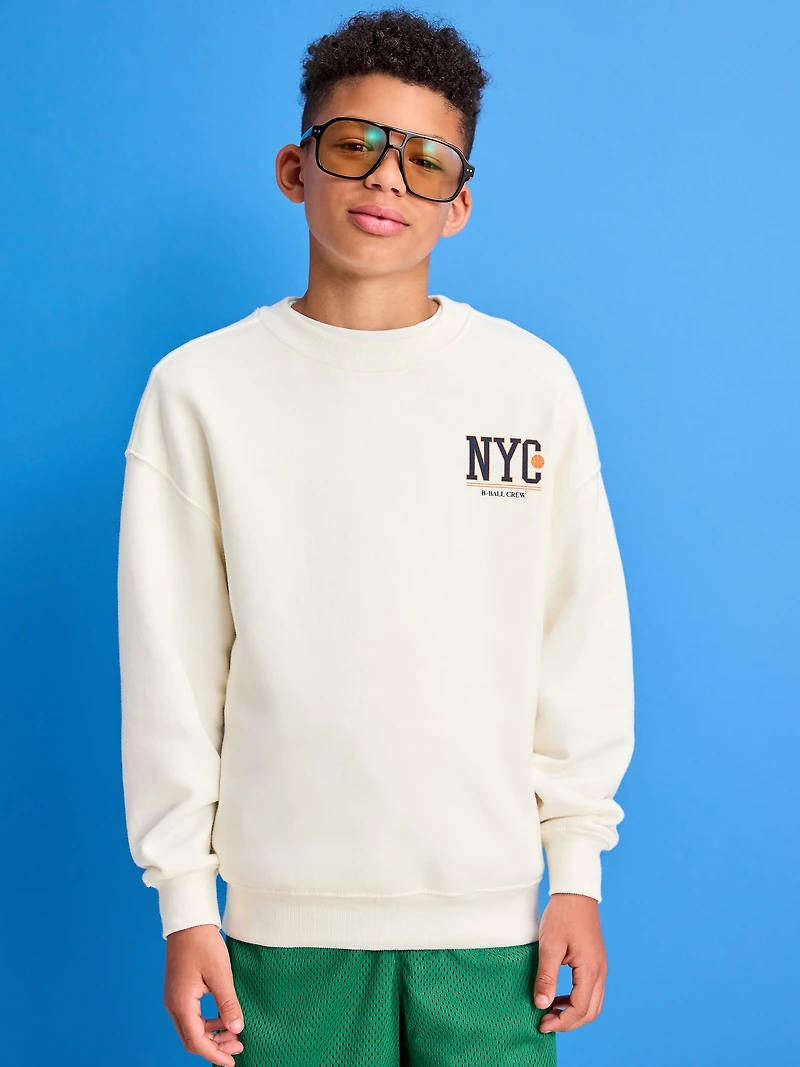 Favorite Fleece Oversized Graphic Fleece Sweatshirt for Boys
