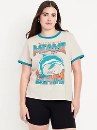 Miami Dolphins EveryWear Crew-Neck Ringer T-Shirt