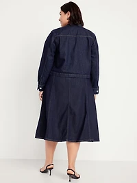 High-Waisted Jean Midi Skirt