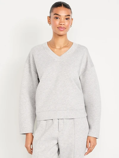 Bounce Fleece V-Neck Cocoon Sweatshirt