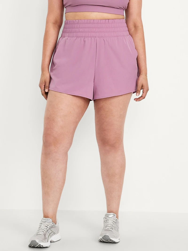 Extra High-Waisted Crinkle Run Shorts - 3-inch inseam