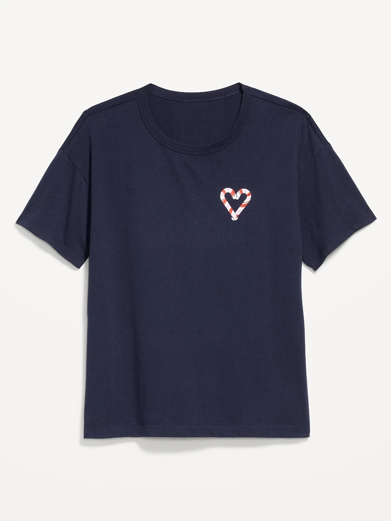 Holiday-Graphic Crew-Neck T-Shirt for Women