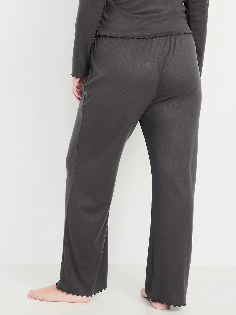 High-Waisted Cozy Rib Pajama Pants