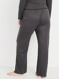High-Waisted Cozy Rib Pajama Pants