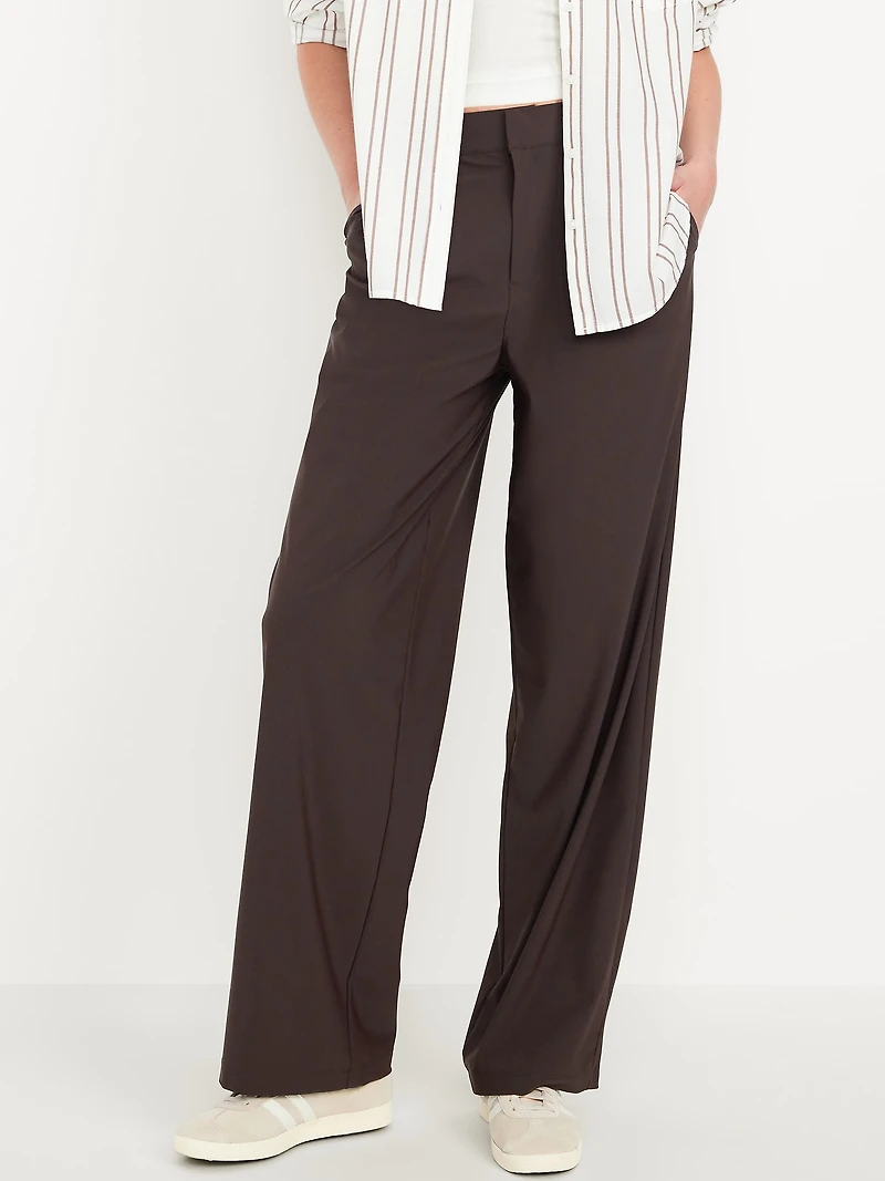 High-Waisted SleekTech Trouser Pants