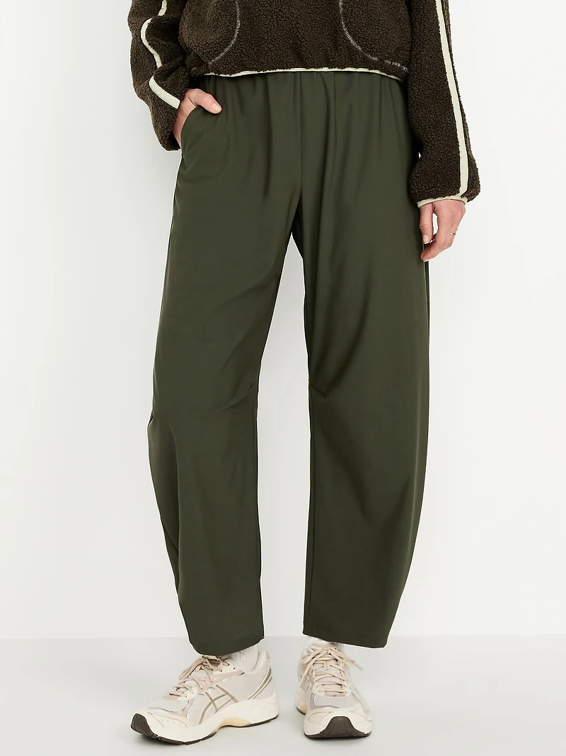 High-Waisted SleekTech Barrel Ankle Pants
