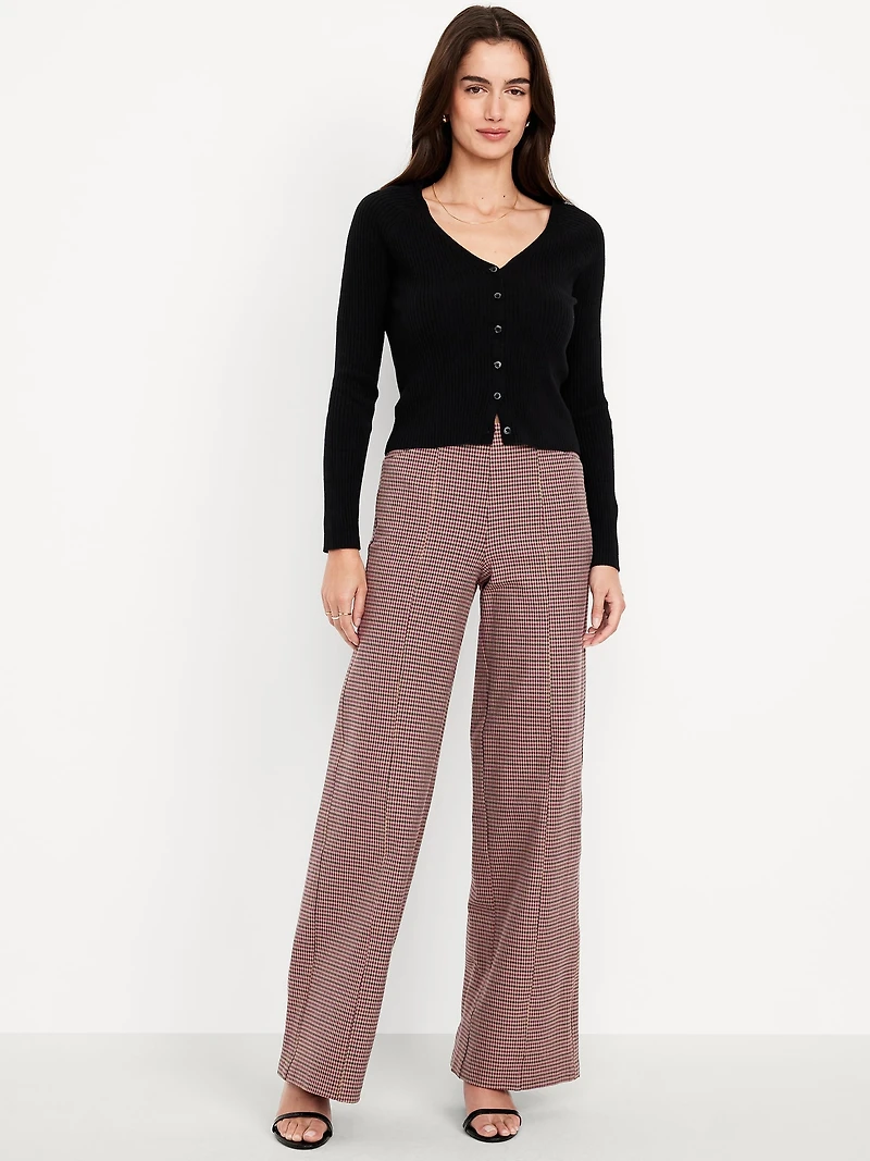 High-Waisted Pull-On Pixie Wide-Leg Pants