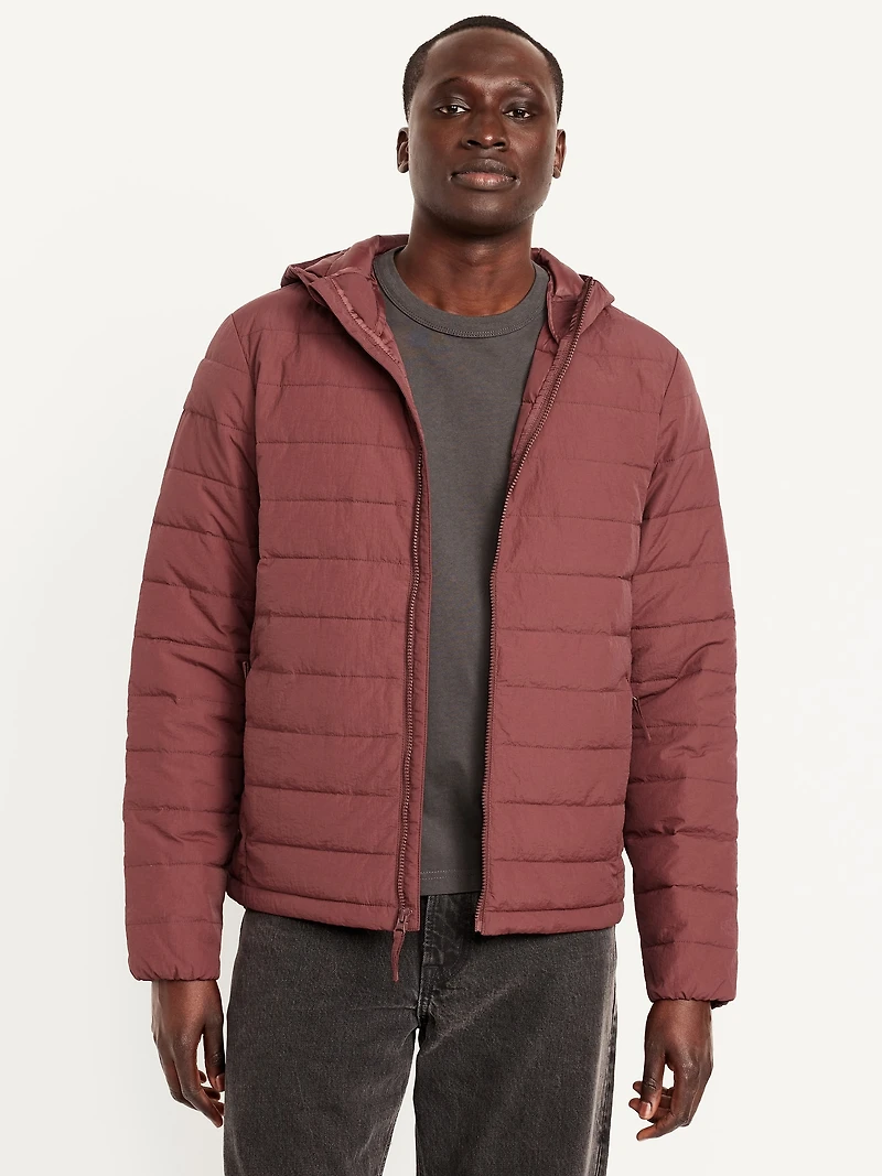 Water-Resistant Narrow-Channel Nylon Puffer Jacket