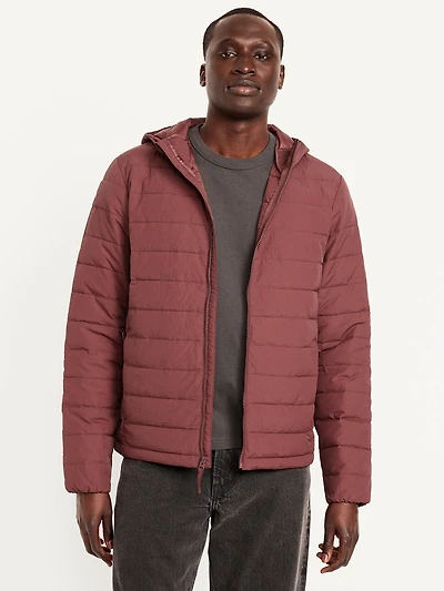 Water-Resistant Narrow-Channel Nylon Puffer Jacket