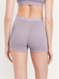 High-Waisted Ribbed Boyshort Briefs - 3-inch inseam
