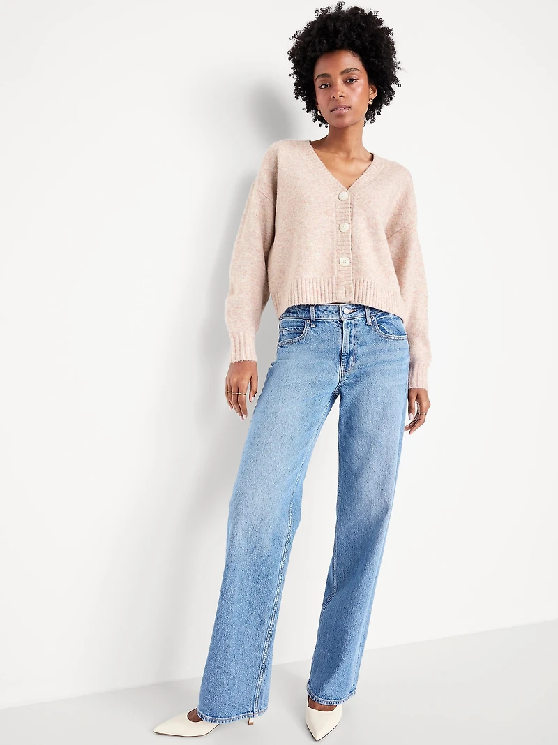 Slouchy Wool-Blend Cardigan Sweater