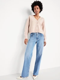 Slouchy Wool-Blend Cardigan Sweater