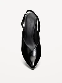 Faux-Leather Slingback Heels for Women