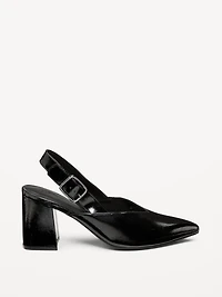 Faux-Leather Slingback Heels for Women