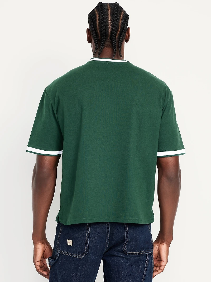 Heavyweight Cropped V-Neck T-Shirt