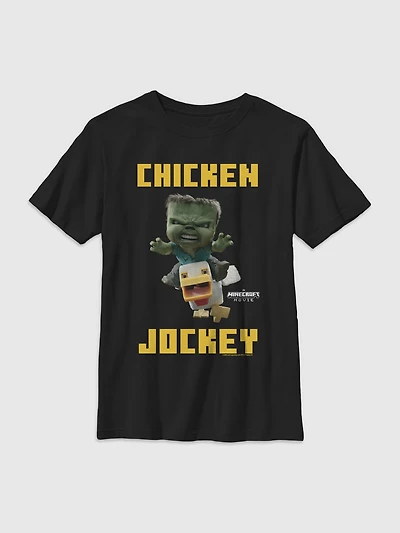 Minecraft Chicken Jockey Gender-Neutral Graphic T-Shirt for Kids
